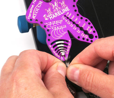 HARELINE HACKLE, HOOK, BEAD GAUGE ANODIZED